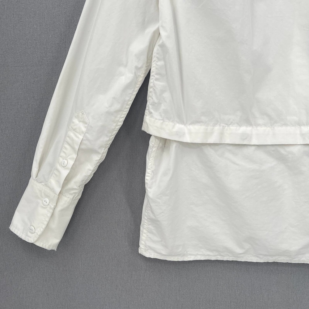 CURRENT/ELLIOTT Shirt Womens Small 1 White Long Sleeve Button Up Convertible - Picture 6 of 16